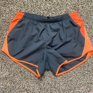 Grey and orange Nike Dri-Fot shorts